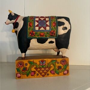 Jim Shore Cow Figurine with Floral Saddle